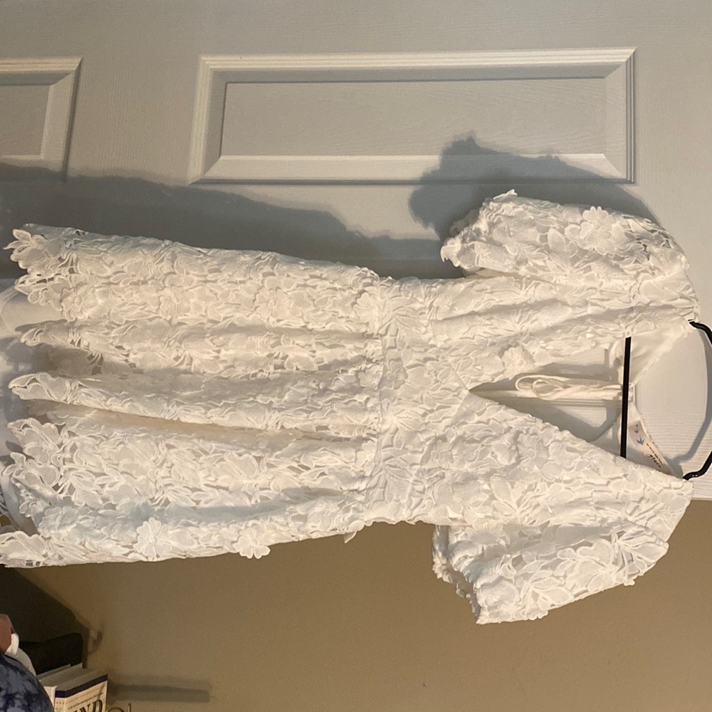 White lace/floral dress